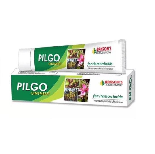 Bakson Pilgo Ointment Homeopathic Relief for Piles and Anal Fissures, 0.08 kg