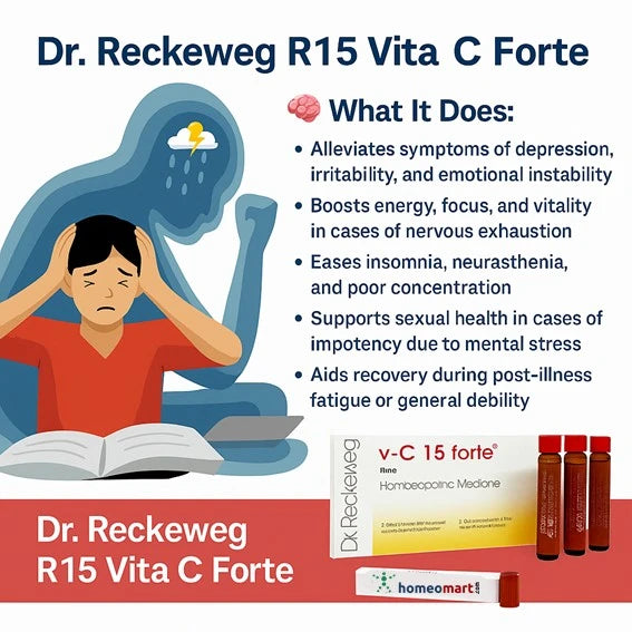 Dr. Reckeweg R15 Vita C Forte Homeopathic Tonic for Nervous Fatigue, Depression & Exhaustion, 0.16 kg