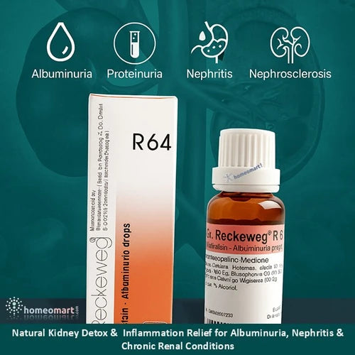 Dr. Reckeweg R64 Drops Homeopathic Support for Kidney Disorders & Proteinuria, 0.08 kg