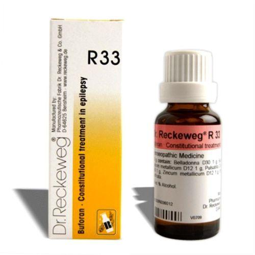 Dr. Reckeweg R33 Drops Homeopathic Relief for Epilepsy & Neurological Disorders, 0.08 kg