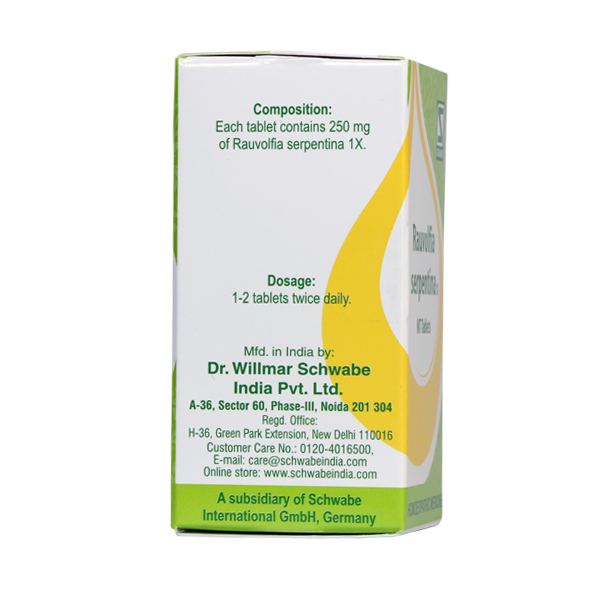 Schwabe Rauvolfia Serpentina 1X Tablets for High Blood Pressure, 0.12 kg