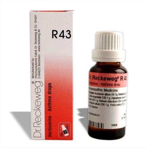 Dr. Reckeweg R43 Asthma Drops Homeopathic Relief for Bronchial Asthma & Spastic Bronchitis, 0.20 kg