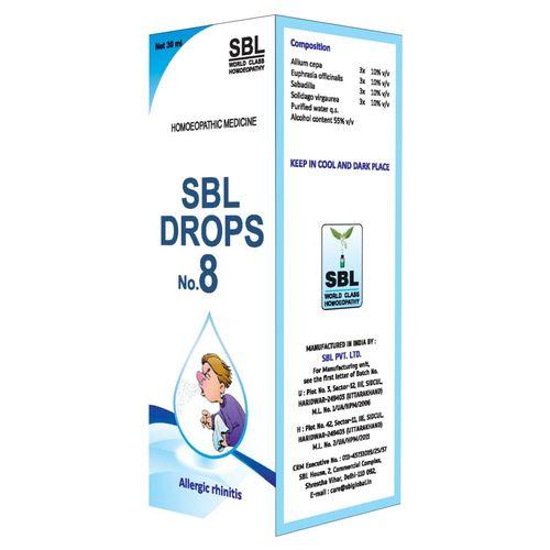 SBL Drop No 8 for Allergic Rhinitis, Nasal Discharge, Sneezing, 0.08 kg