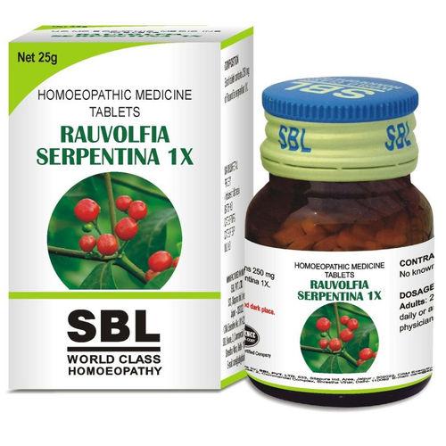 SBL Rauvolfia Serpentina 1X Tablets: Effective Treatment for High Blood Pressure, 0.12 kg