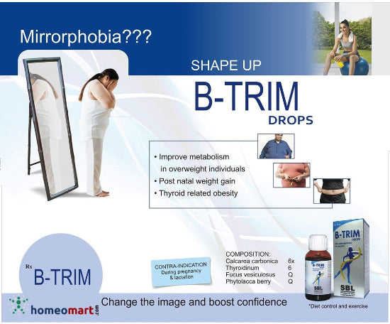 SBL B-Trim Homeopathy Drops Natural Fat Cutter & Weight Loss Solution, 0.08 kg