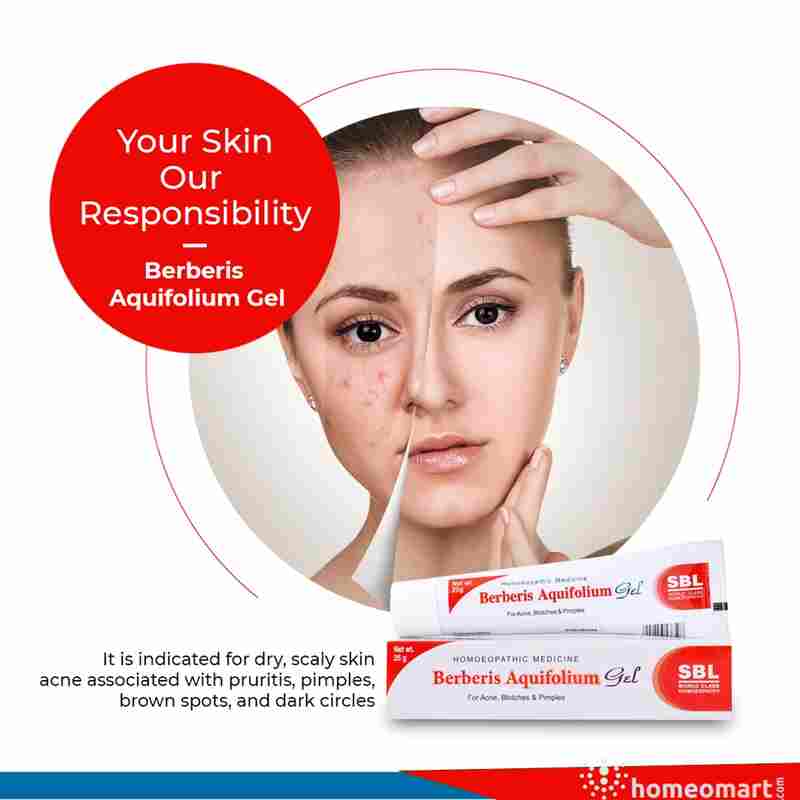SBL Berberis Aquifolium Gel for Acne, Blemishes & Clear Complexion, 0.08 kg