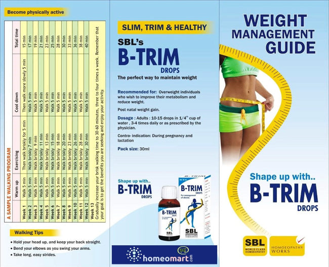 SBL B-Trim Homeopathy Drops Natural Fat Cutter & Weight Loss Solution, 0.08 kg