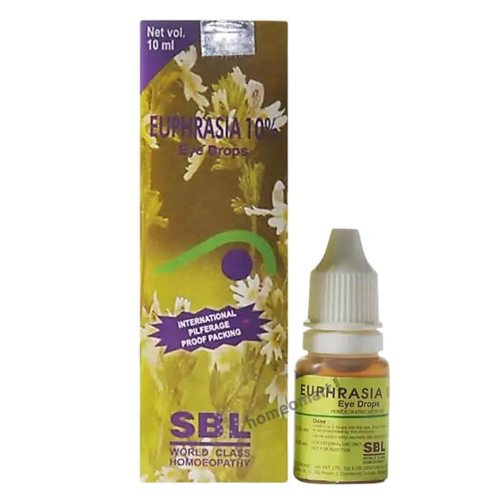 SBL Homeopathy Euphrasia 10% Eye Drops - Natural Relief for Conjunctivitis & Eye Strain, 0.08 kg