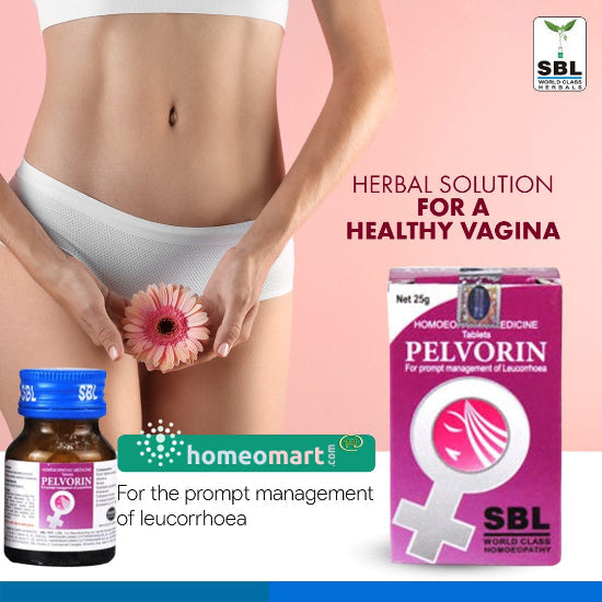 SBL Pelvorin Tablets | Homeopathic Relief for Leucorrhoea, Itching, and Pelvic Pain, 0.55 kg