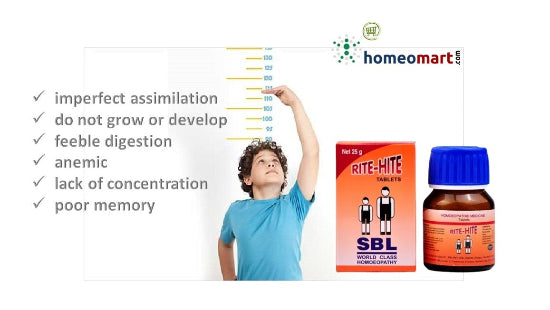 SBL Rite Hite Tablets - Holistic Homeopathic Growth Promoter for Children, 0.08 kg