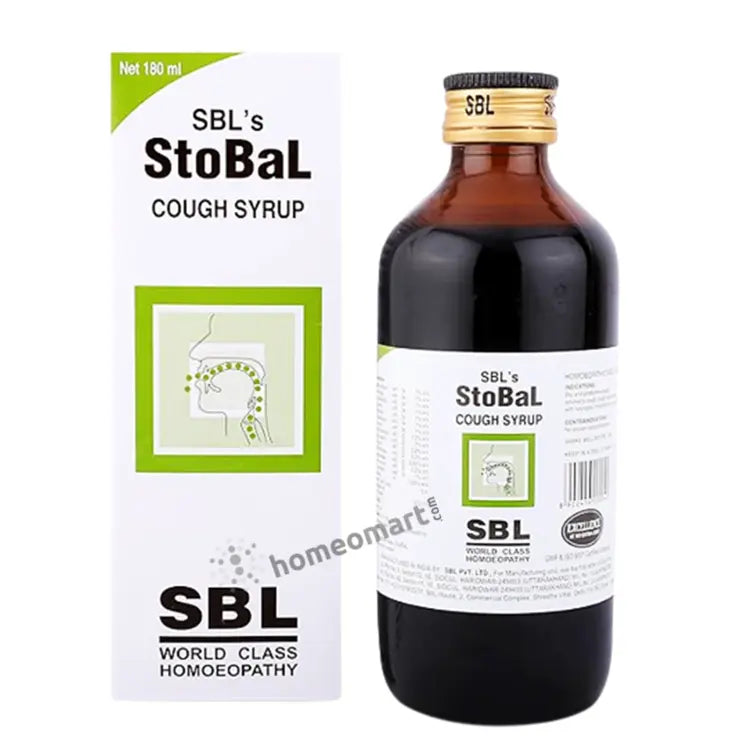 SBL Stobal Cough Syrup - Relief for Dry & Wet Coughs, Throat Irritation & Laryngitis, 0.10 kg