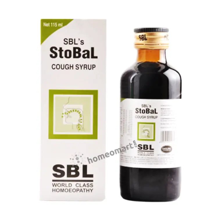 SBL Stobal Cough Syrup - Relief for Dry & Wet Coughs, Throat Irritation & Laryngitis, 0.10 kg