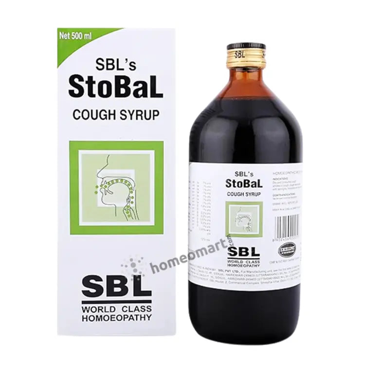 SBL Stobal Cough Syrup - Relief for Dry & Wet Coughs, Throat Irritation & Laryngitis, 0.10 kg