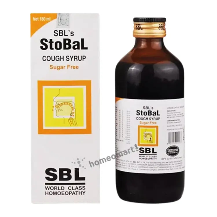 SBL Stobal Cough Syrup - Relief for Dry & Wet Coughs, Throat Irritation & Laryngitis, 0.10 kg