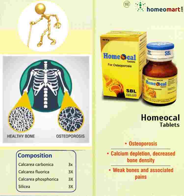 SBL Homeocal Tablets Natural Osteoporosis Relief & Bone Strengthening, 0.10 kg