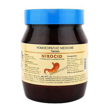 SBL Nixocid Homeopathy Tablets for Acidity & Indigestion Relief, 0.10 kg