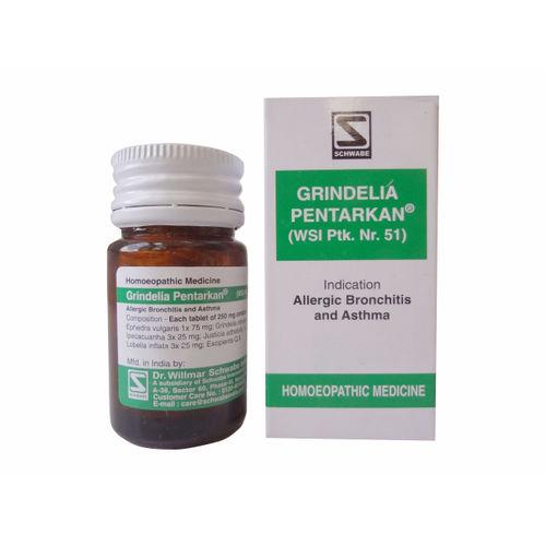Schwabe Grindelia Pentarkan Tablets for Bronchial Asthma, Allergic Bronchitis, 0.08 kg