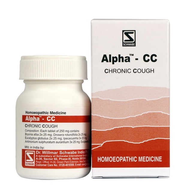 Schwabe Alpha-CC Homeopathic Tablets Natural Chronic Cough Treatment for Nighttime Relief, 0.08 kg