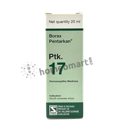 Schwabe Borax Pentarkan Ptk.17 Non-Antibiotic Mouth Ulcer Relief Drops (20ml), 0.08 kg