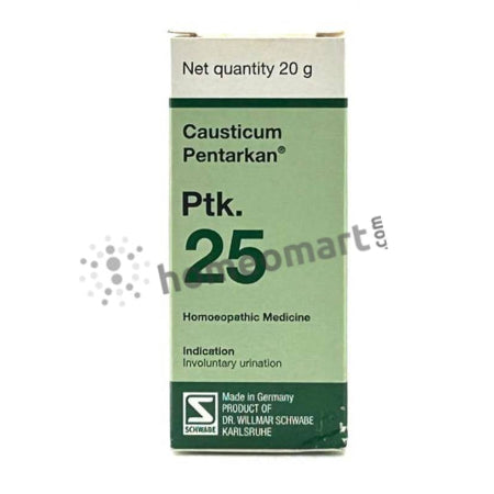 Schwabe Germany Causticum Pentarkan Ptk. 25 - Effective Homeopathic Remedy for Urinary Incontinence, 0.08 kg