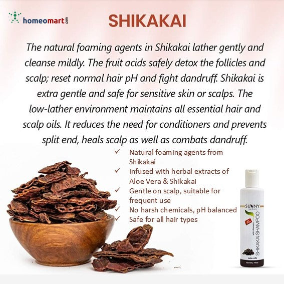 Bakson's Shikakai shampoo with Aloevera for soft and silky hair, 0.30 kg