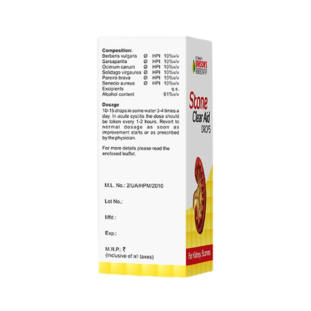 Bakson's Stone Clear Aid Drops - Kidney Stone Support (30ml), 0.12 kg