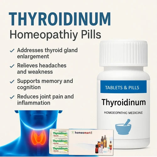 Thyroidinum Homeopathy Tablets 3X, 6X for Hypothyroidism, Fatigue & Weight, 0.08 kg
