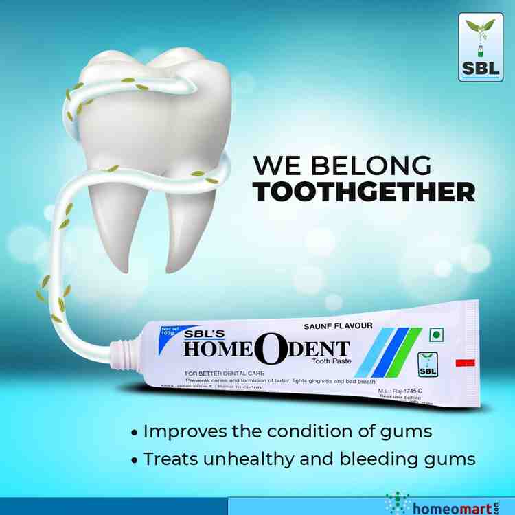 SBL Homeodent Toothpaste (Saunf Gel) Advanced Herbal Oral Care for Sensitive Teeth & Gums, 0.24 kg