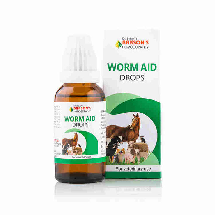 Bakson's Worm Aid Drops (Veterinary) Homeopathic Remedy for Deworming, 0.12 kg