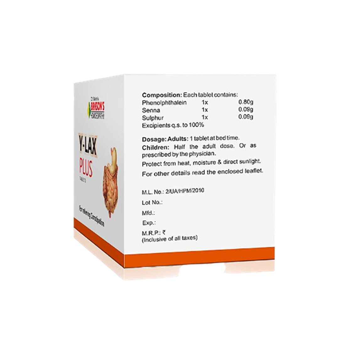 Bakson's Y-lax Plus Tablets for Relieving Constipation, 0.10 kg