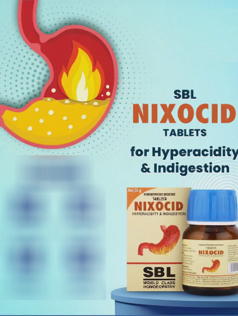 SBL Nixocid Homeopathy Tablets for Acidity & Indigestion Relief, 0.10 kg