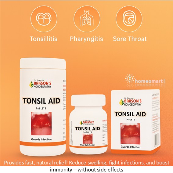 Bakson's Tonsil Aid Homeopathic Relief for Tonsillitis & Sore Throat, 0.15 kg