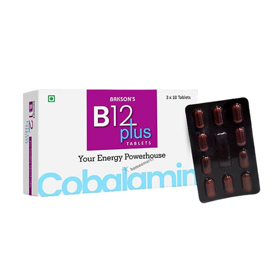 Bakson's B-12 Plus Tablets - Multivitamin with B Complex for Energy, Nerve & RBC Support, 0.12 kg