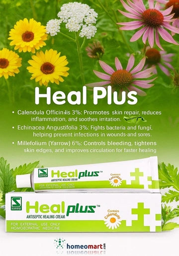 Schwabe Heal Plus Antiseptic Cream Fast Healing for Cuts & Wounds, 0.55 kg