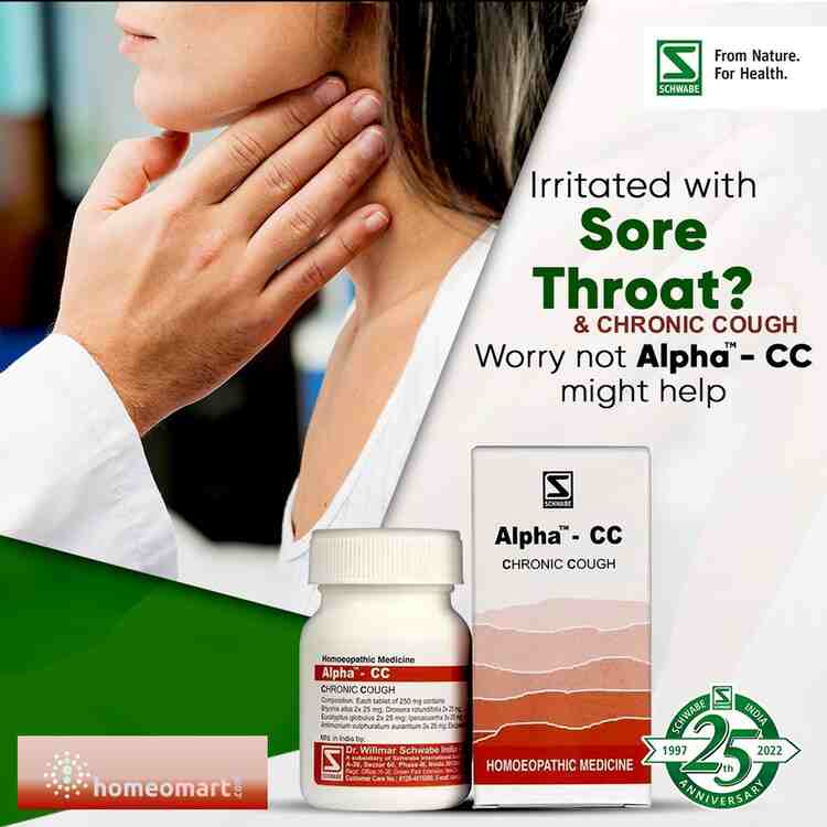 Schwabe Alpha-CC Homeopathic Tablets Natural Chronic Cough Treatment for Nighttime Relief, 0.08 kg