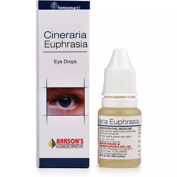 Bakson Cineraria Euphrasia Eye Drops Natural Relief for Eye Strain, Redness & Cataract Support, 0.08 kg