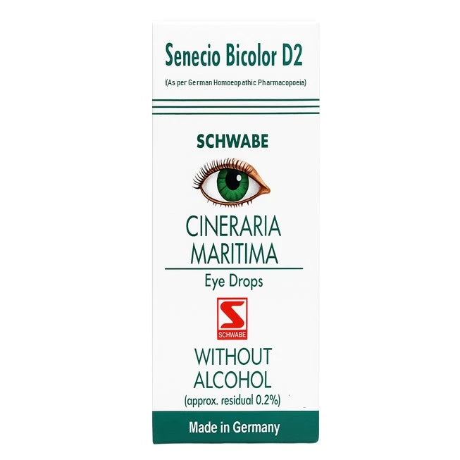 Schwabe German Cineraria Maritima D2 Eye Drops (Without Alcohol) Natural Relief for Eye Strain and Irritation, 0.08 kg