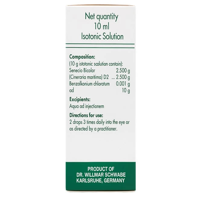 Schwabe German Cineraria Maritima D2 Eye Drops (Without Alcohol) Natural Relief for Eye Strain and Irritation, 0.08 kg