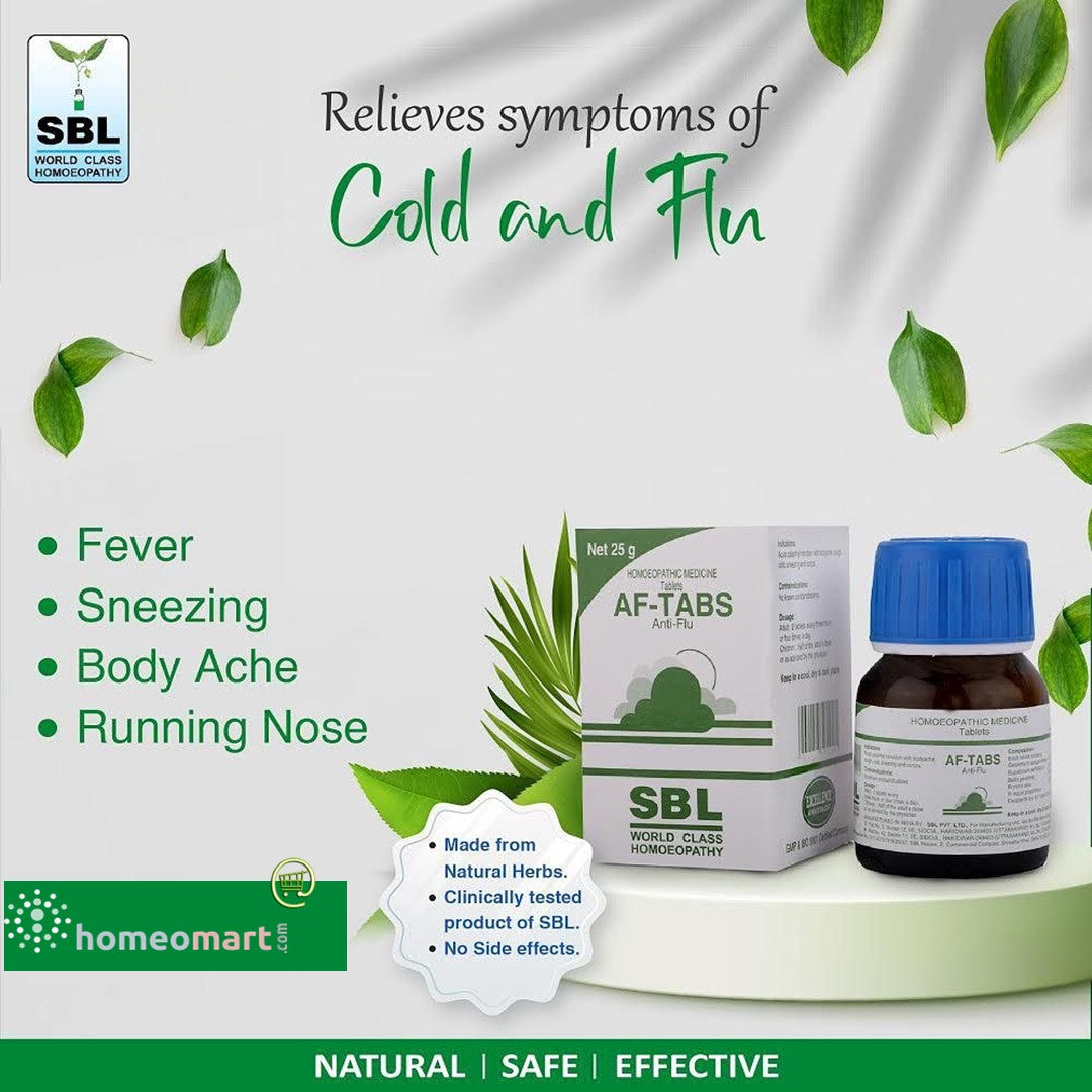 SBL AF Tabs: Natural Homeopathic Relief for Flu and Cold Symptoms, 0.10 kg