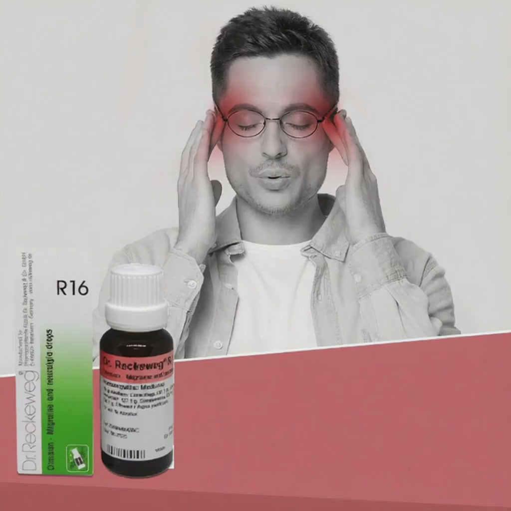 Dr. Reckeweg R16 Drops Homeopathic Relief for Migraine, Headaches & Neuralgia, 0.08 kg