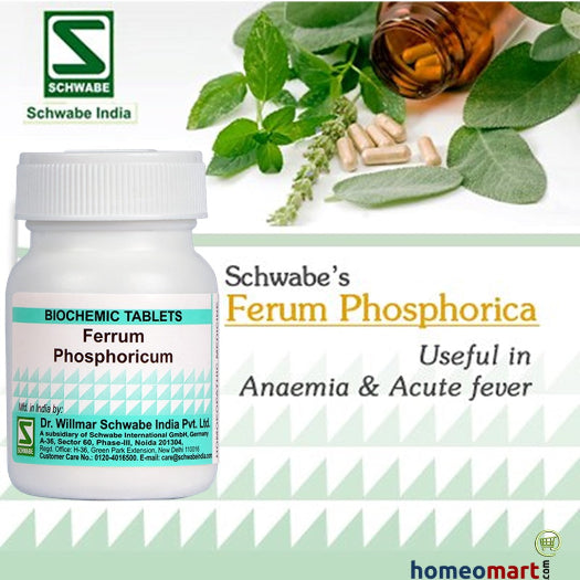 Schwabe Biochemic Ferrum Phosphoricum Tablets for Anemia, Acute Fever, 0.08 kg