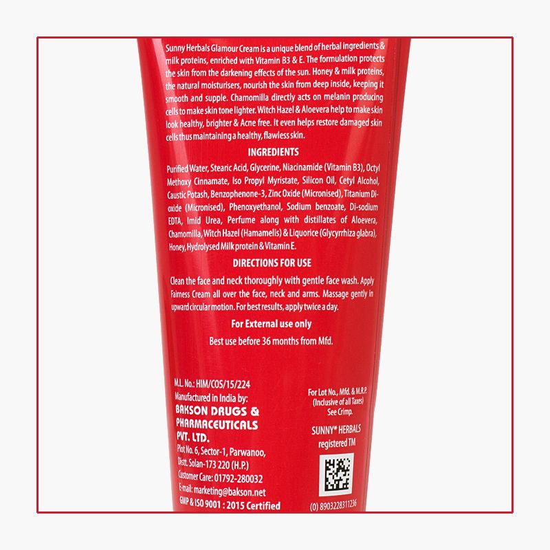 Bakson's Sunny Herbal Glamour Cream for Women with Aloevera, Witch Hazel, 0.15 kg