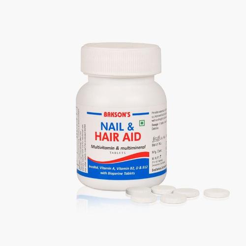 Bakson Nail & Hair Aid Tablets Collagen & Keratin Supplement for Stronger Hair and Healthier Nails, 0.08 kg