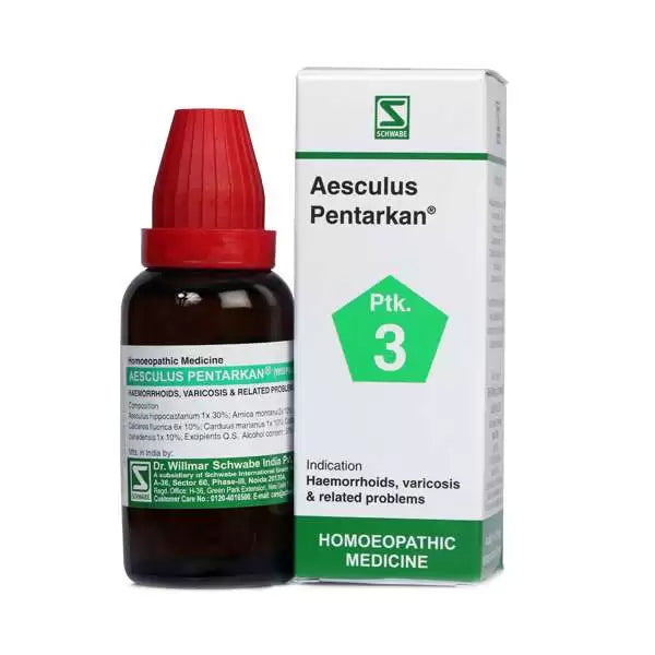Schwabe Aesculus Pentarkan Drops Homeopathic Relief for Hemorrhoids & Varicose Veins, 0.08 kg