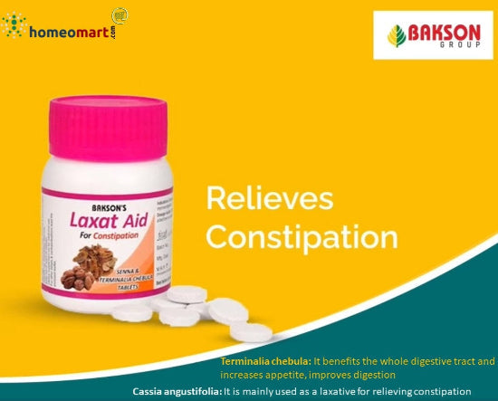 Bakson's Laxat Aid Tablet Natural Homeopathic Laxative for Constipation Relief, 0.15 kg