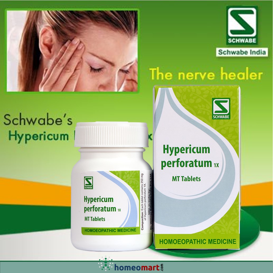 Schwabe Hypericum 1X Tablets Nerve Injury Tablets Homeopathic for Fast Relief & Healing, 0.12 kg
