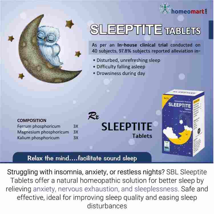 SBL Sleeptite Tablets - Homeopathy for Insomnia & Anxiety Relief, 0.08 kg