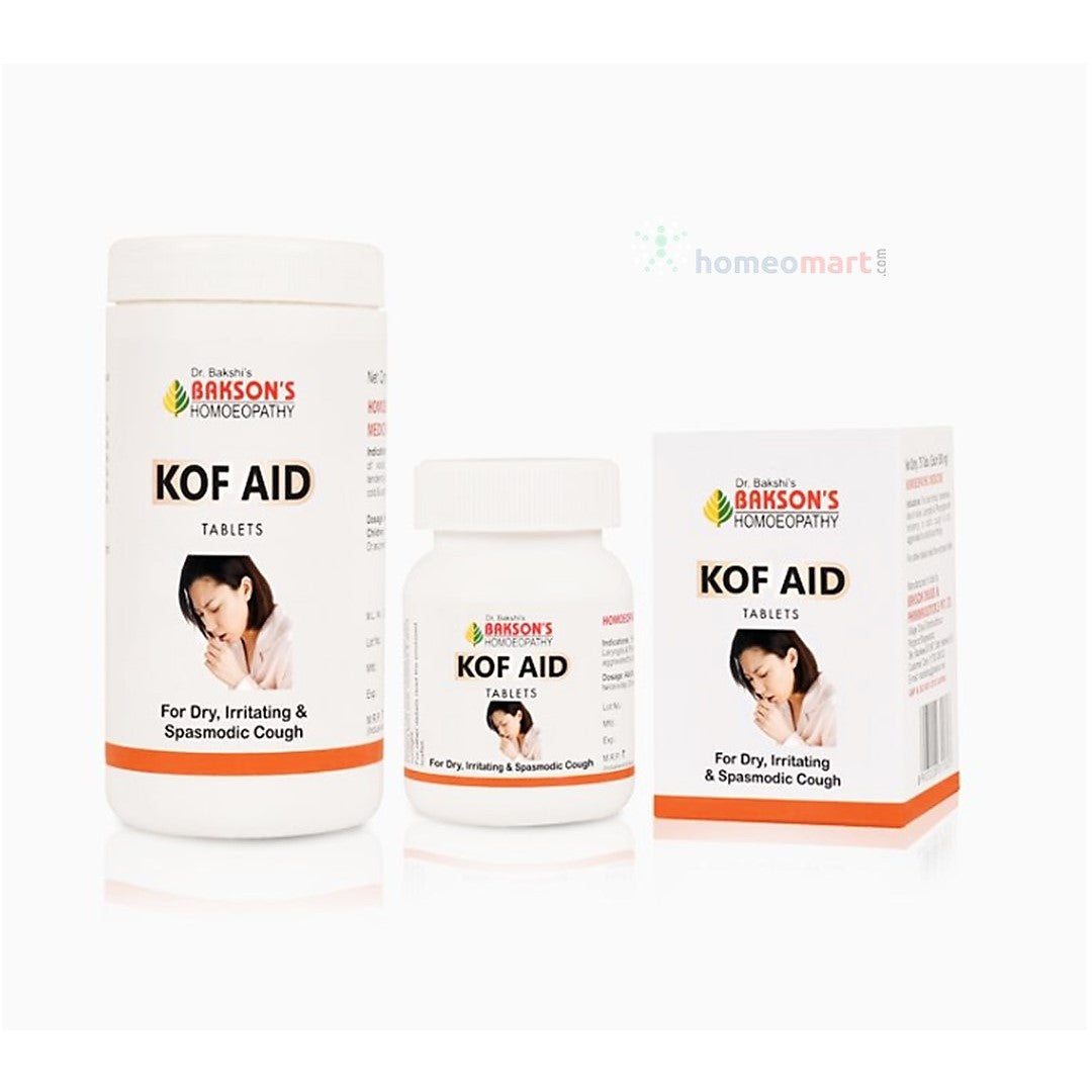 Bakson Kof Aid Tablets for dry, spasmodic, allergic cough., 0.07 kg