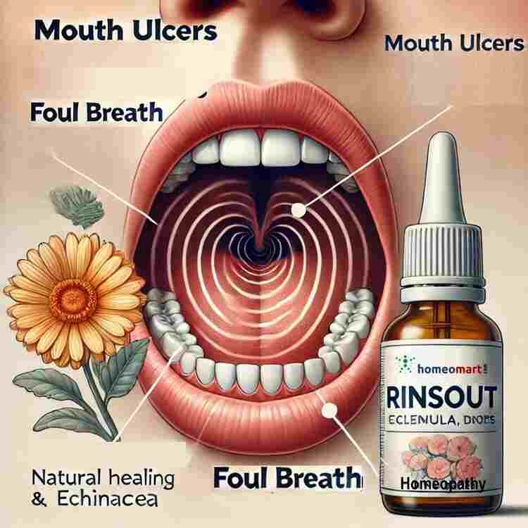 SBL Rinsout Drops Homeopathic Mouthwash for Mouth Ulcers & Oral Hygiene, 0.08 kg