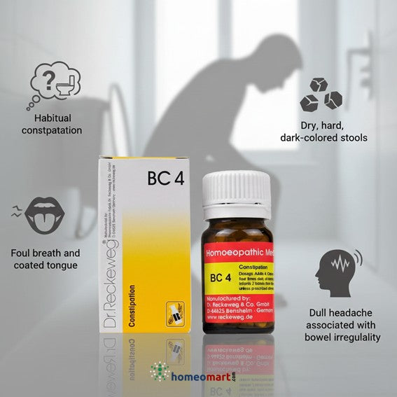 Dr. Reckeweg Bio Combination 4 (BC 4) Tablets for Constipation & Irregular Bowels, 0.08 kg